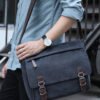 Canvas Laptop Shoulder Bag Messenger Bag Men Casual Crossbody Bags School Bookbag-Sole Feat