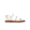 Women's Sandals Summer 2023 Rivet Shoes Lightweight Non-Slip Women's Fashion Transparent Designer Studded Sandals Flat-Solefeat