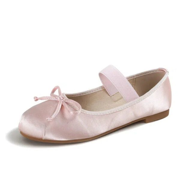 Chaussures De Ballet Size 33- 43 Bow Silk Satin Shoes Comfortable Wide Elastic Dance Shoes Mary Jane Ballet Women's Flat Shoes-Solefeat