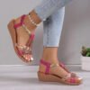 Women's Wedge Sandals Summer Bohemia Rhinestones Casual Platform Sandals-Women's Shoes-Solefeat