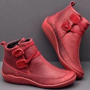 Women Ankle Boots British Retro Martin Boots High Quality Waterproof Warm Leather Shoes Ladies Casual Walking Shoe Mujer Botas-Solefeat