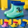 Toddler Girl Rainboots Classic Waterproof Children'S Shoes Kids Rain Boots Pvc Rubber Boots Kids Baby Water Shoes Boy Rain Boots-Sole Feat