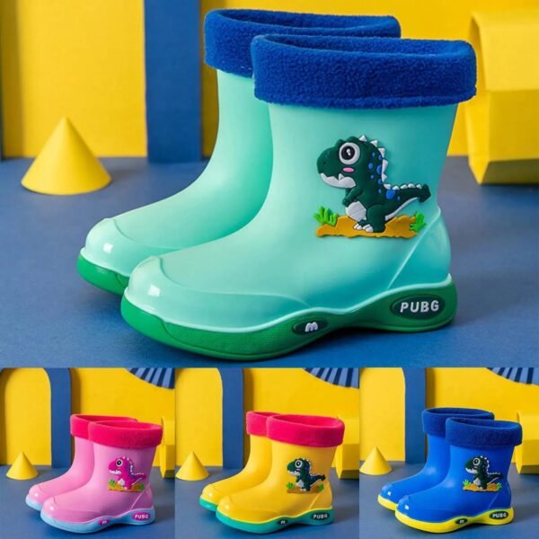 Toddler Girl Rainboots Classic Waterproof Children'S Shoes Kids Rain Boots Pvc Rubber Boots Kids Baby Water Shoes Boy Rain Boots-Sole Feat