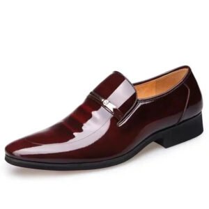 Luxury Business Oxford Leather Shoes Men Breathable Patent Leather Formal Shoes Plus Size Man Office Wedding Flats Male Black-Sole Feat