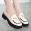 Chunky Loafers Lolita Mary Jane loafers Shoes Woman Spring Platform Loafers Vintage Soft Slip On Black Single Shoes-Solefeat