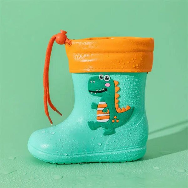 Cute Cartoon Baby Boy Girl Rain Water Shoes Boot Covers Protect Portable Antiskid Children Toddler Rubber Waterproof Boots Kids-Sole Feat