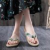 Womens Summer Sandals Anti-slip Flip Flops Floral Beach Slippers-Women's Shoes-Solefeat