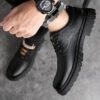 Hanhong leather shoes, men's spring British style work shoes, Martin boots, formal casual large toe thick soled men's leather sh-Solefeat