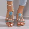 Women's Wedge Sandals Summer Bohemia Rhinestones Casual Platform Sandals-Women's Shoes-Solefeat