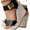 Women's Sandals Colorblock Peep Toe Wedge Summer Sandals-Women's Shoes-Solefeat