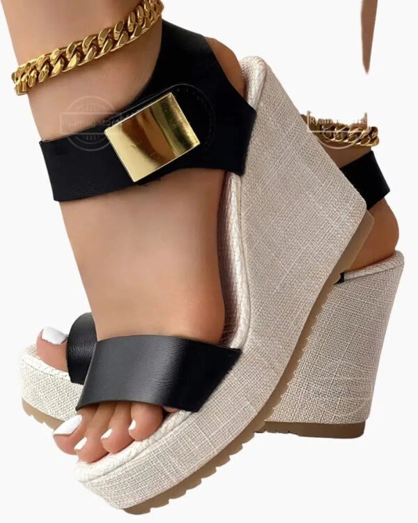 Women's Sandals Colorblock Peep Toe Wedge Summer Sandals-Women's Shoes-Solefeat