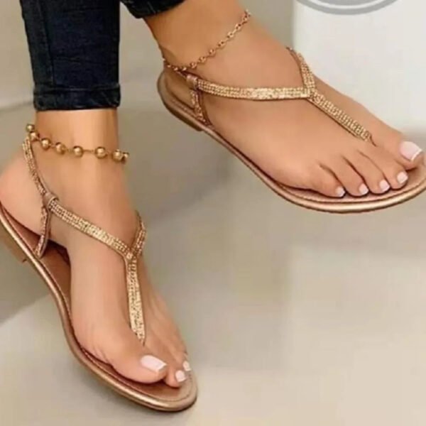 Summer Sandals for Women 2024 Fashion Pointed Toe Flats Women's Casual Sandals Ladies Flip Flops Roman Low Heel Woman Sandalias-Solefeat