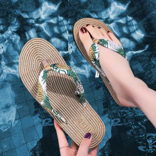 Womens Summer Sandals Anti-slip Flip Flops Floral Beach Slippers-Women's Shoes-Solefeat