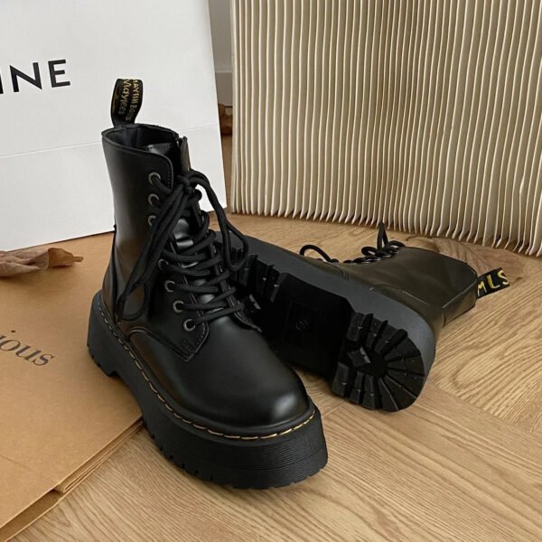 2024 New Women Martin Boots Casual Shoes Female Leather Chelsea Boots Ladies Classic Punk Woman Shoes High Heels Platform Boots-Solefeat