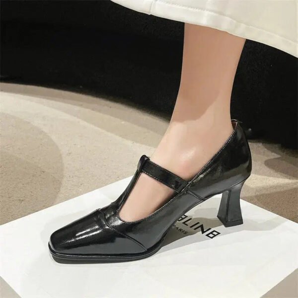 2024 Summer New Women's High Heels Fashion Square Toe Light Mary Jane Women's Elegant High Heel Shoes Mary Jane Shoes-Solefeat