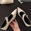 2024 Fashion Women's Sandals Summer Elegant Women's Pointed Low Heels Casual Low Heel Block Women's Sandals mary jane shoes-Solefeat