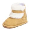 KIDSUN Newborn Baby Boots Winter Warm Girls Boys Baby Toddler Shoes First Walkers Infant Soft Sole Fur Snow Booties for 0-18M-Sole Feat