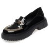 Chunky Loafers Lolita Mary Jane loafers Shoes Woman Spring Platform Loafers Vintage Soft Slip On Black Single Shoes-Solefeat