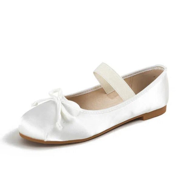 Chaussures De Ballet Size 33- 43 Bow Silk Satin Shoes Comfortable Wide Elastic Dance Shoes Mary Jane Ballet Women's Flat Shoes-Solefeat