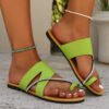 Womens Leather Cover Toe Slipper Fashion Summer Flat Sandals-Women's Shoes-Solefeat