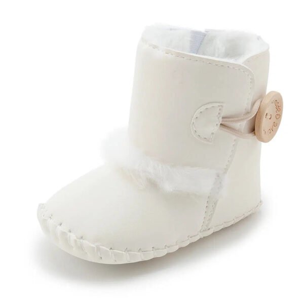 KIDSUN Newborn Baby Boots Winter Warm Girls Boys Baby Toddler Shoes First Walkers Infant Soft Sole Fur Snow Booties for 0-18M-Sole Feat