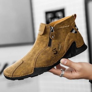 Big Size 38-48 Fashion Casual Zipper Martin Boots Comfort Reflective Designer Men's Shoes Tênis Masculino Driving Free Shipping-Solefeat