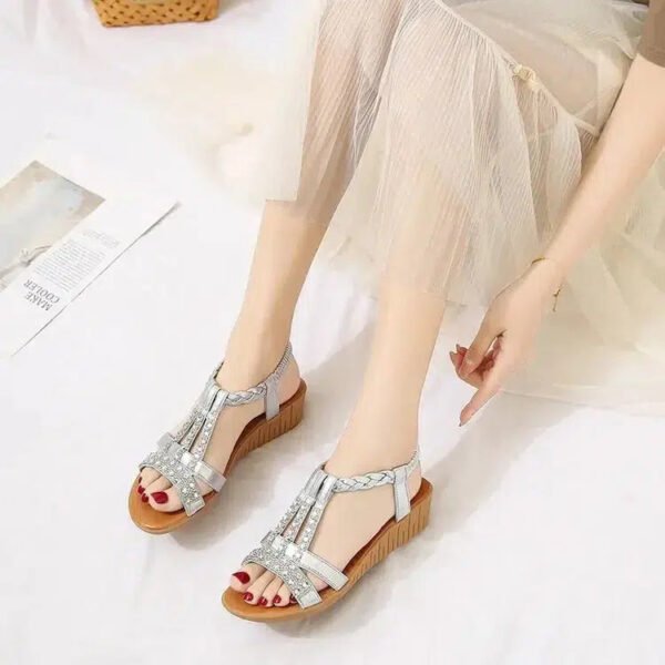 Women's Wedge Sandals Summer Bohemia Rhinestones Casual Platform Sandals-Women's Shoes-Solefeat