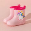 Cute Cartoon Baby Boy Girl Rain Water Shoes Boot Covers Protect Portable Antiskid Children Toddler Rubber Waterproof Boots Kids-Sole Feat