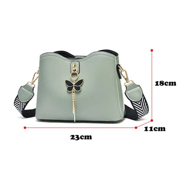 2023 Women White Handbag New Designer Butterfly Tassel PU Leather Messenger Bags Ladies Crossbody Female Tote Shoulder Bag-Sole Feat