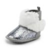 KIDSUN Newborn Baby Boots Winter Warm Girls Boys Baby Toddler Shoes First Walkers Infant Soft Sole Fur Snow Booties for 0-18M-Sole Feat