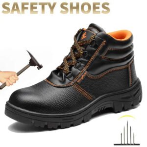 Wear-resisting Men Work Safety Boots Anti-smash Anti-puncture Work Sneakers Waterproof Boots Indestructible Protective Work Boot-Sole Feat