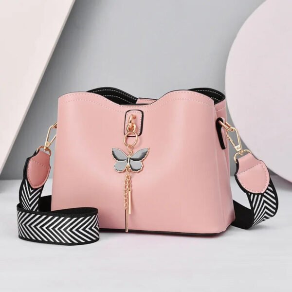 2023 Women White Handbag New Designer Butterfly Tassel PU Leather Messenger Bags Ladies Crossbody Female Tote Shoulder Bag-Sole Feat