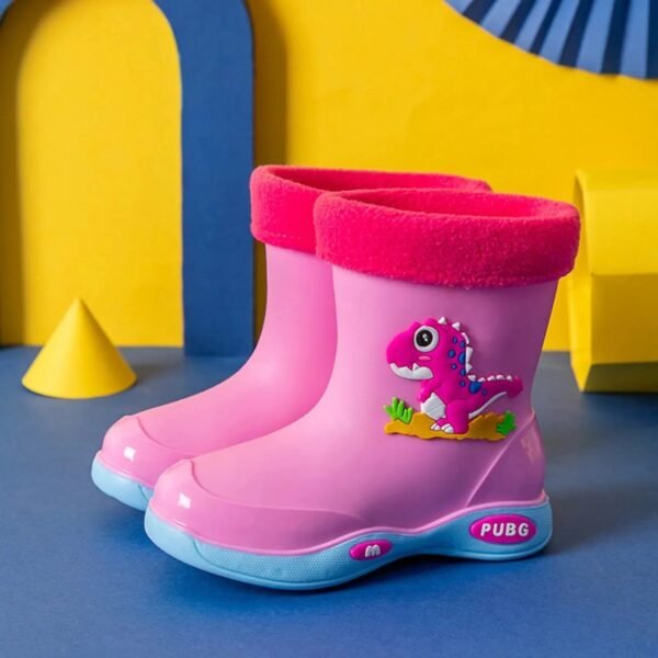 Toddler Girl Rainboots Classic Waterproof Children'S Shoes Kids Rain Boots Pvc Rubber Boots Kids Baby Water Shoes Boy Rain Boots-Sole Feat