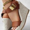 Women's Sandals Colorblock Peep Toe Wedge Summer Sandals-Women's Shoes-Solefeat