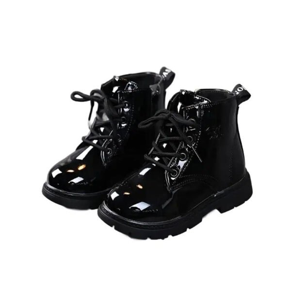 botas Boys Ankle Boots 2023Spring Autumn Children's Sneakers Girls' Shoes Fashion Lacquer Leather Short Boots Kids Shoes ботинки-Sole Feat