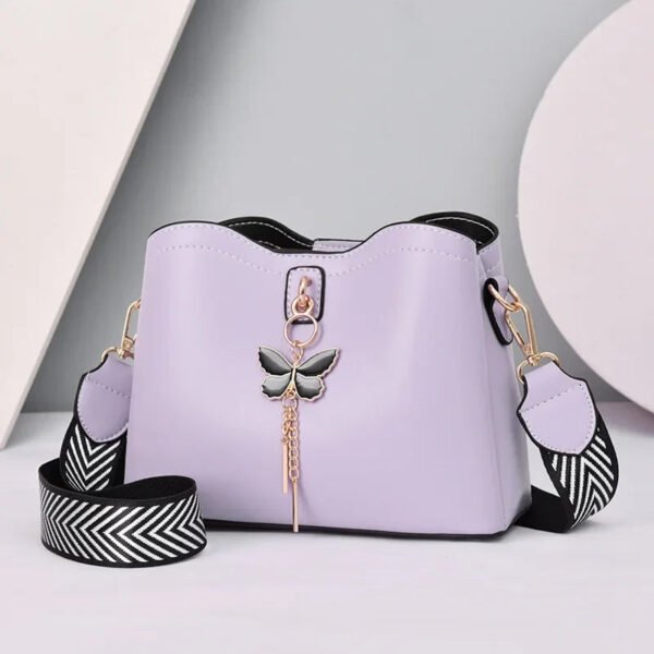 2023 Women White Handbag New Designer Butterfly Tassel PU Leather Messenger Bags Ladies Crossbody Female Tote Shoulder Bag-Sole Feat