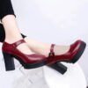 Fashion Work Shoes for Women Mary Jane Shoes 2024 Spring Thick Heel Platform Women's High Heels Trendy Comfortable Women's Shoes-Solefeat