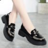 Chunky Loafers Lolita Mary Jane loafers Shoes Woman Spring Platform Loafers Vintage Soft Slip On Black Single Shoes-Solefeat