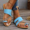 Womens Leather Cover Toe Slipper Fashion Summer Flat Sandals-Women's Shoes-Solefeat